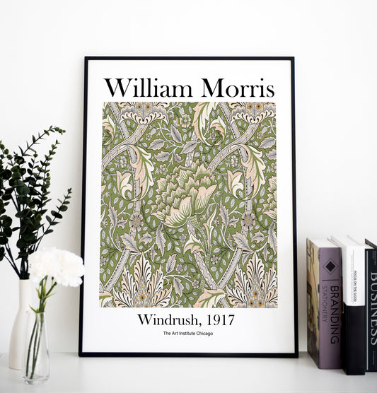 William Morris's Windrush pattern print, Museum Exhibition Poster, William Morris Wall Décor, William Morris Gifts, Art Lover Gift