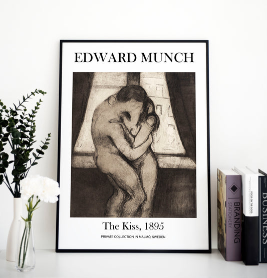 Edward Munch Kissing print, Museum Exhibition Poster, Edward Munch Wall Décor, Edward Munch Poster, Edward Munch Gifts, Art Lover Gift