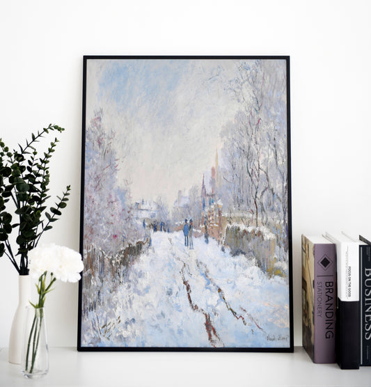 Claude Monet - Snow at Argenteuil | Wall Art | Historical Painting | Printable Wall Art | Home Decor | Famous Art | Classical Artwork |