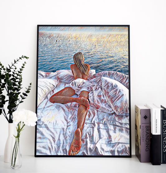 Female Premium Poster | Colorful Sexy Canva | Feminist Art | Modern Erotic Painting | Nude Art | Female Art Prints