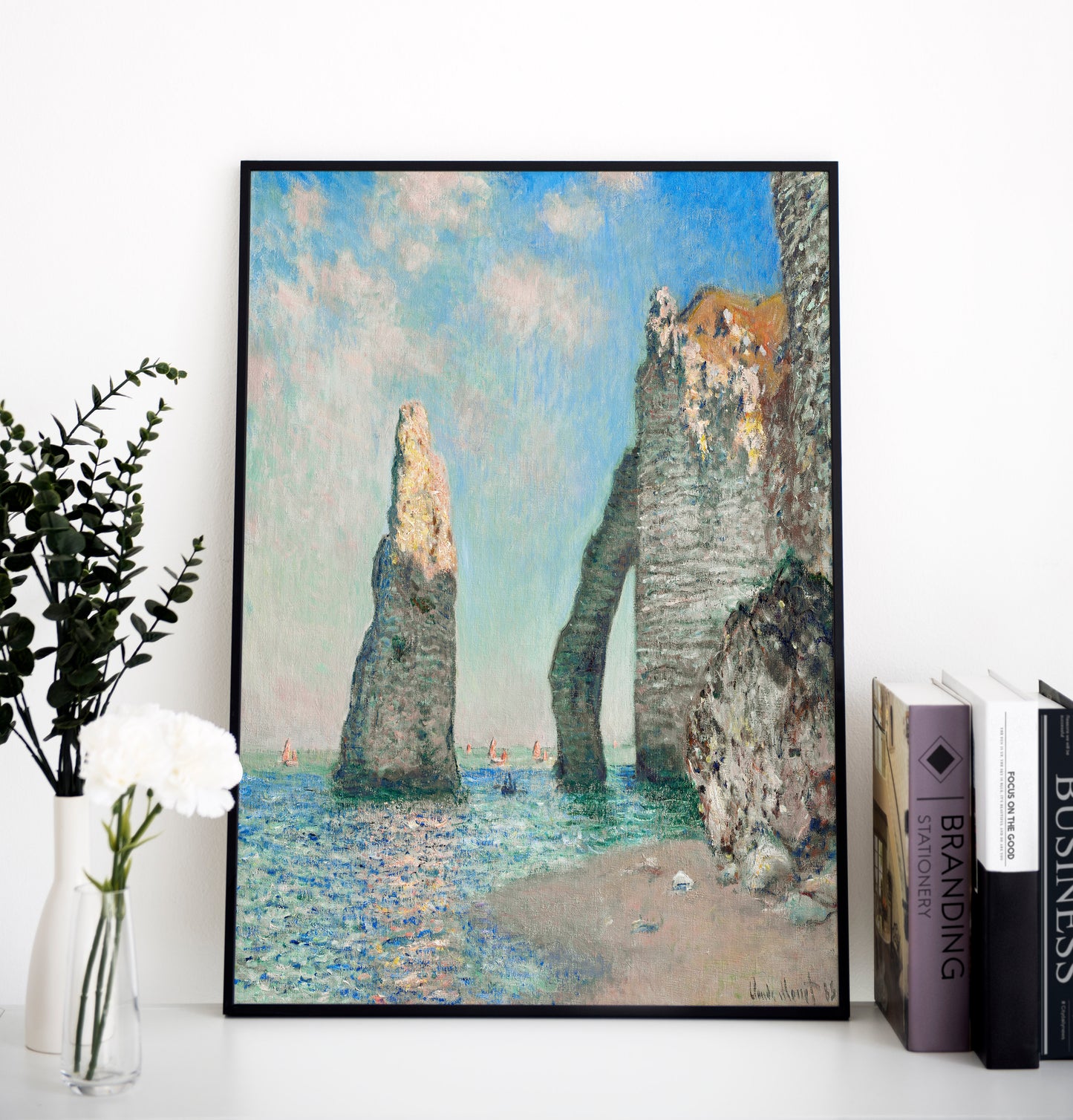 Claude Monet - The Cliffs at Étretat | Wall Art | Historical Painting | Printable Wall Art | Home Decor | Famous Art | Classical Artwork |