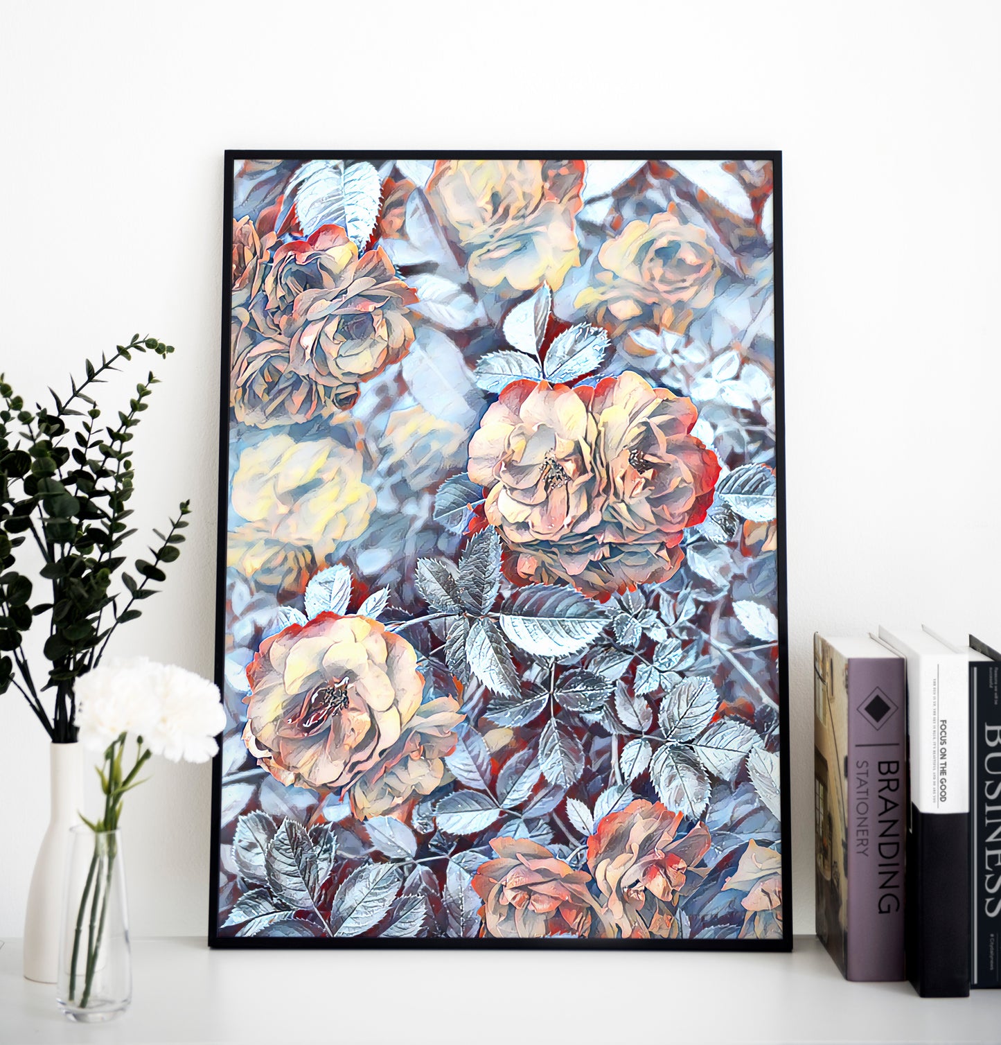 Premium Poster - Roses | Wall Art | Flower Painting | Printable wall art | Home decor | living room art | Bedroom painting |