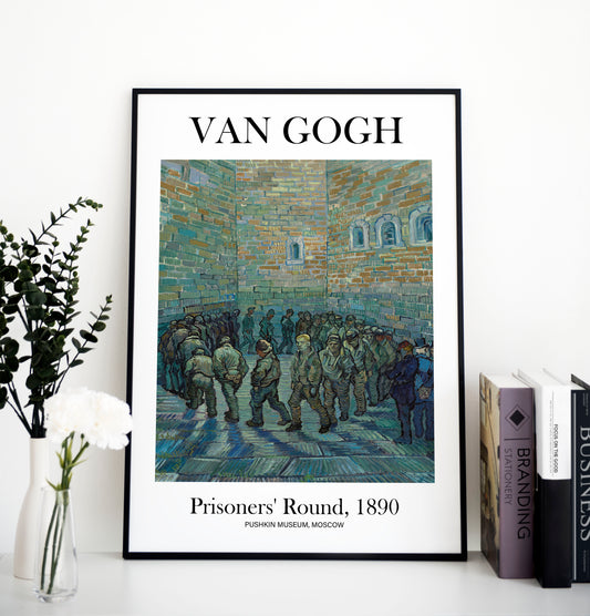 Van Gogh Poster - Prisoners' Round | Wall Art | Historical Painting | Printable Wall Art | Home Decor | Famous Art | Classical Artwork |