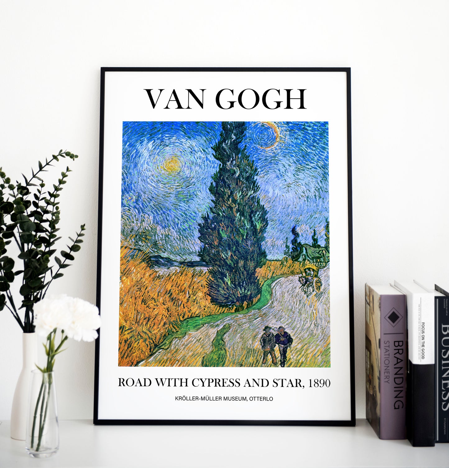 Van Gogh Poster - Cypress And Stars | Wall Art | Historical Painting | Printable Wall Art | Home Decor | Famous Art | Classical Artwork |