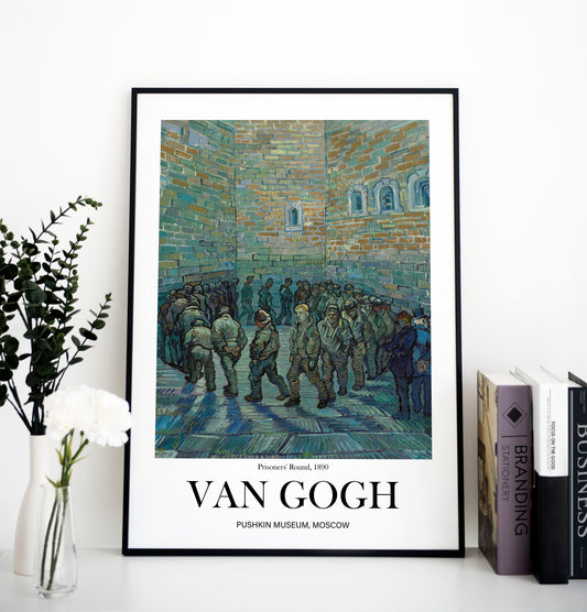 Van Gogh Poster - Prisoners' Round | Wall Art | Historical Painting | Printable Wall Art | Home Decor | Famous Art | Classical Artwork |