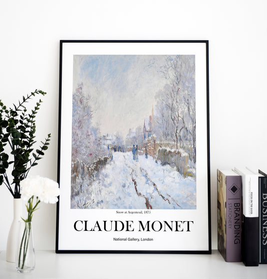 Claude Monet - Snow at Argenteuil | Wall Art | Historical Painting | Printable Wall Art | Home Decor | Famous Art | Classical Artwork |