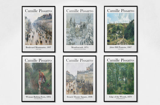 Camille Pissarro Digital Print Set of 18, Pissarro Printable Art, Pissarro Set, Aesthetic Exhibition Posters, Gallery Prints, Home Decor