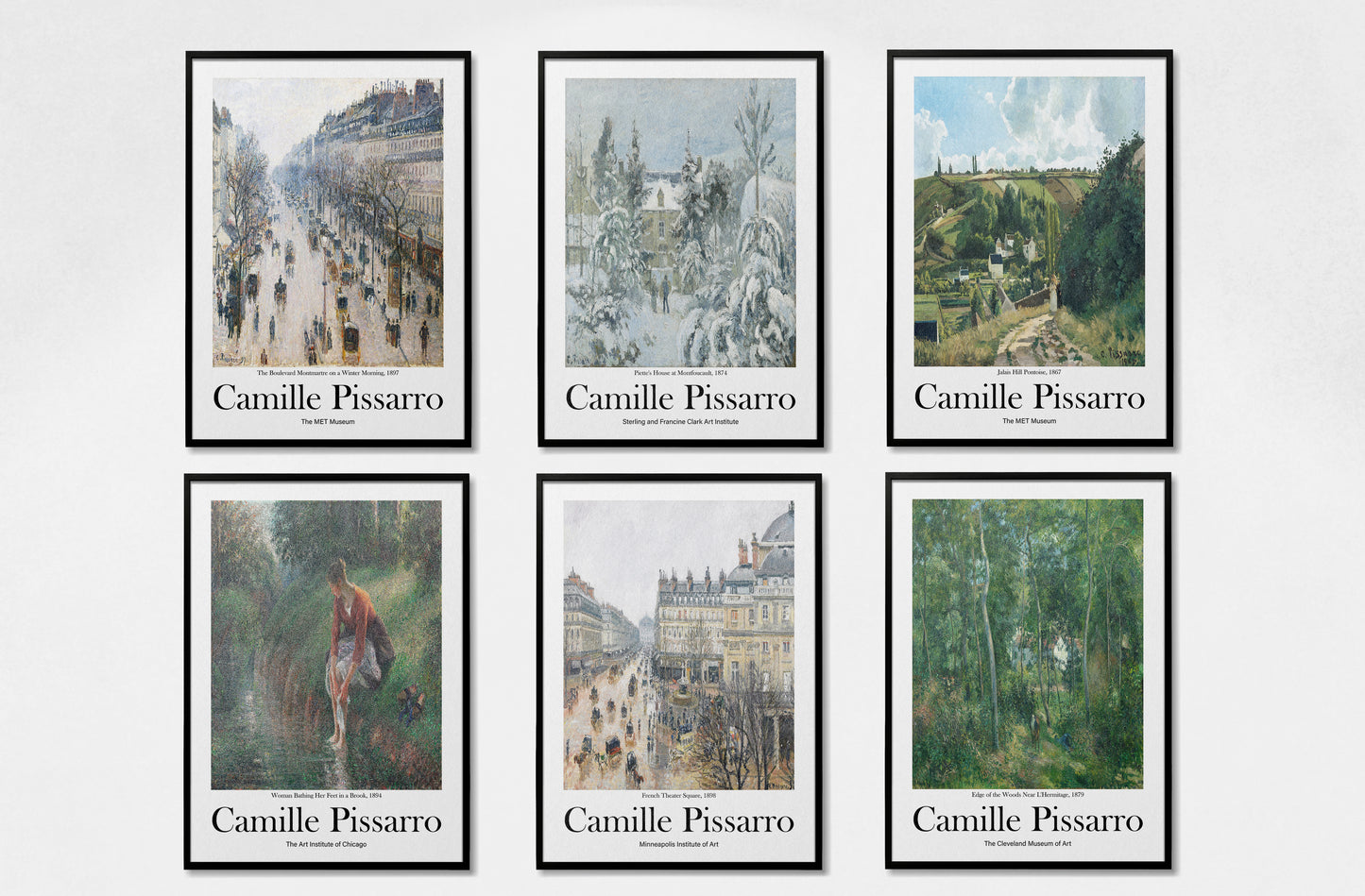 Camille Pissarro Digital Print Set of 18, Pissarro Printable Art, Pissarro Set, Aesthetic Exhibition Posters, Gallery Prints, Home Decor