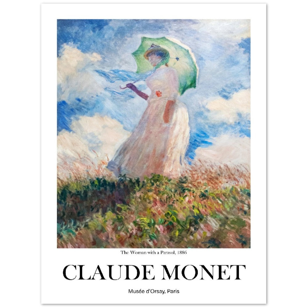 Claude Monet - The Woman with Parasol | Wall Art | Historical Painting | Printable Wall Art | Home Decor | Famous Art | Classical Artwork |