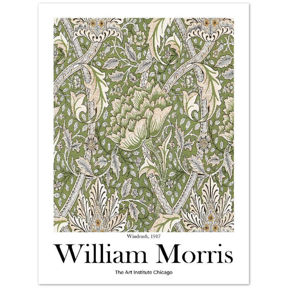 William Morris's Windrush pattern print, Museum Exhibition Poster, William Morris Wall Décor, William Morris Gifts, Art Lover Gift