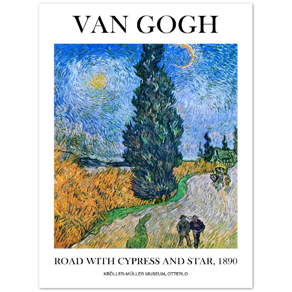 Van Gogh Poster - Cypress And Stars | Wall Art | Historical Painting | Printable Wall Art | Home Decor | Famous Art | Classical Artwork |