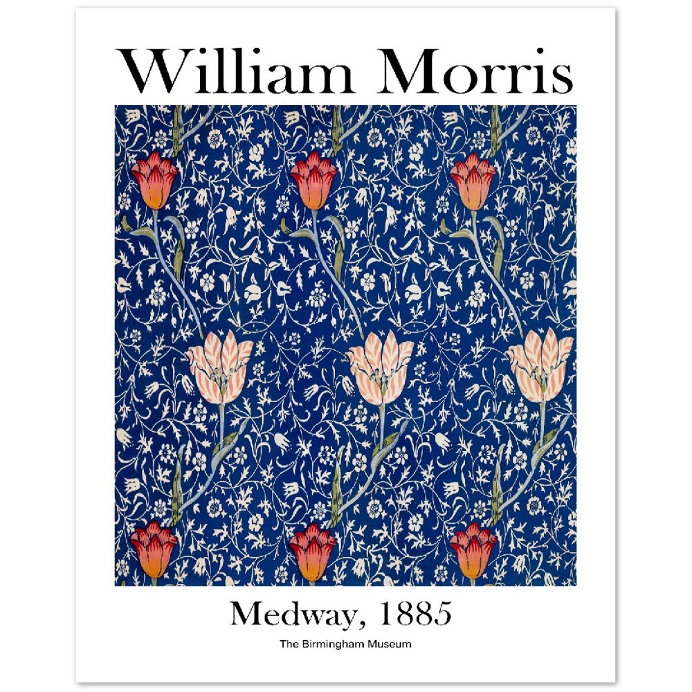 William Morris's Flower pattern print, Museum Exhibition Poster, William Morris Wall Décor, William Morris Gifts, Art Lover Gift