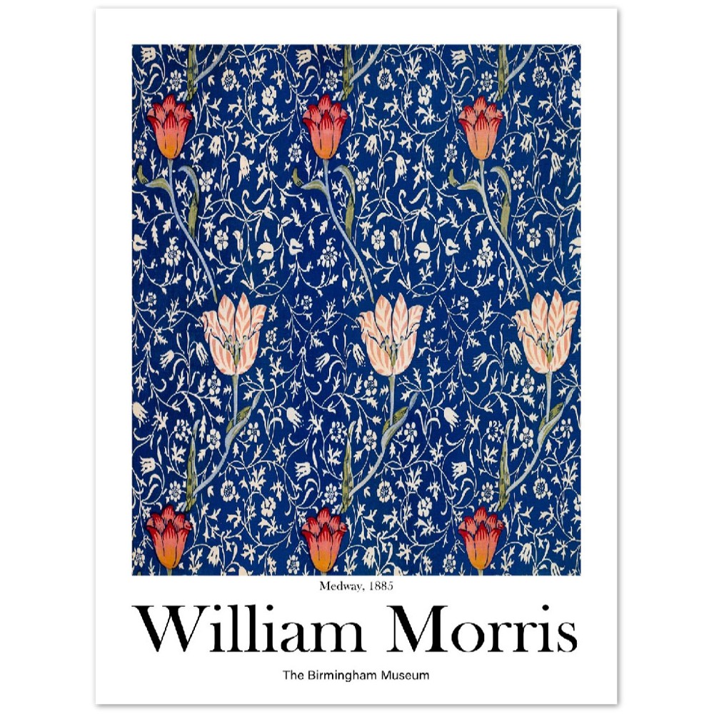 William Morris's Flower pattern print, Museum Exhibition Poster, William Morris Wall Décor, William Morris Gifts, Art Lover Gift