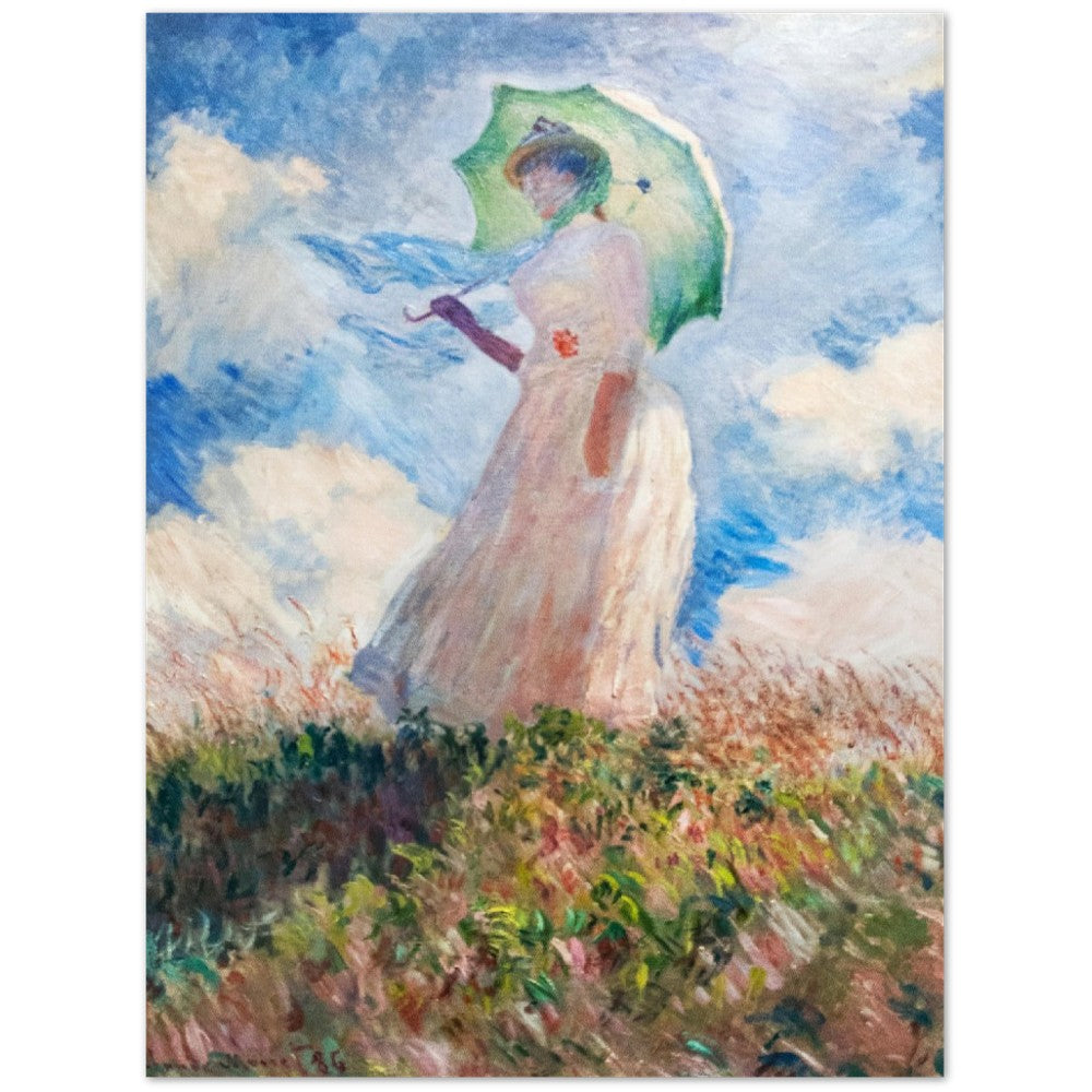 Claude Monet - The Woman with Parasol | Wall Art | Historical Painting | Printable Wall Art | Home Decor | Famous Art | Classical Artwork |