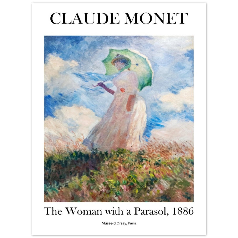 Claude Monet - The Woman with Parasol | Wall Art | Historical Painting | Printable Wall Art | Home Decor | Famous Art | Classical Artwork |