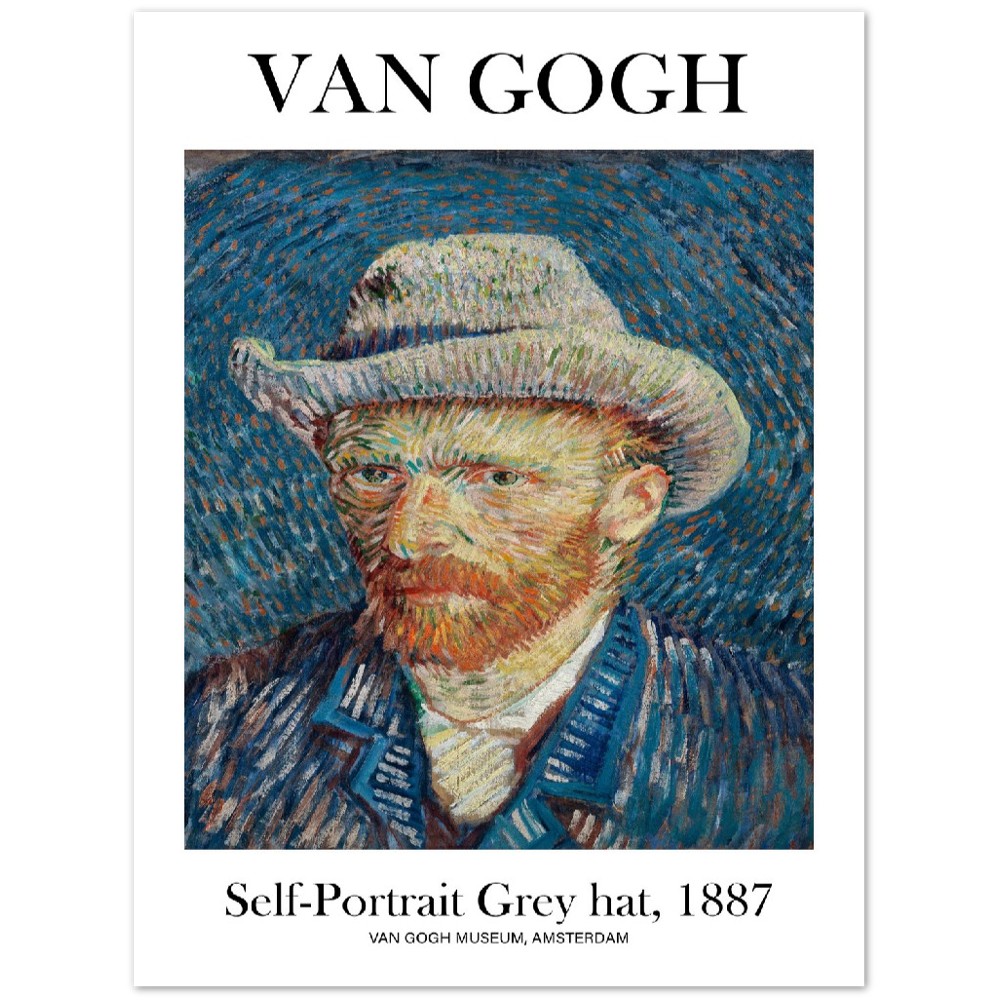 Van Gogh Poster - Self Portrait | Wall Art | Historical Painting | Printable Wall Art | Home Decor | Famous Art | Classical Artwork |