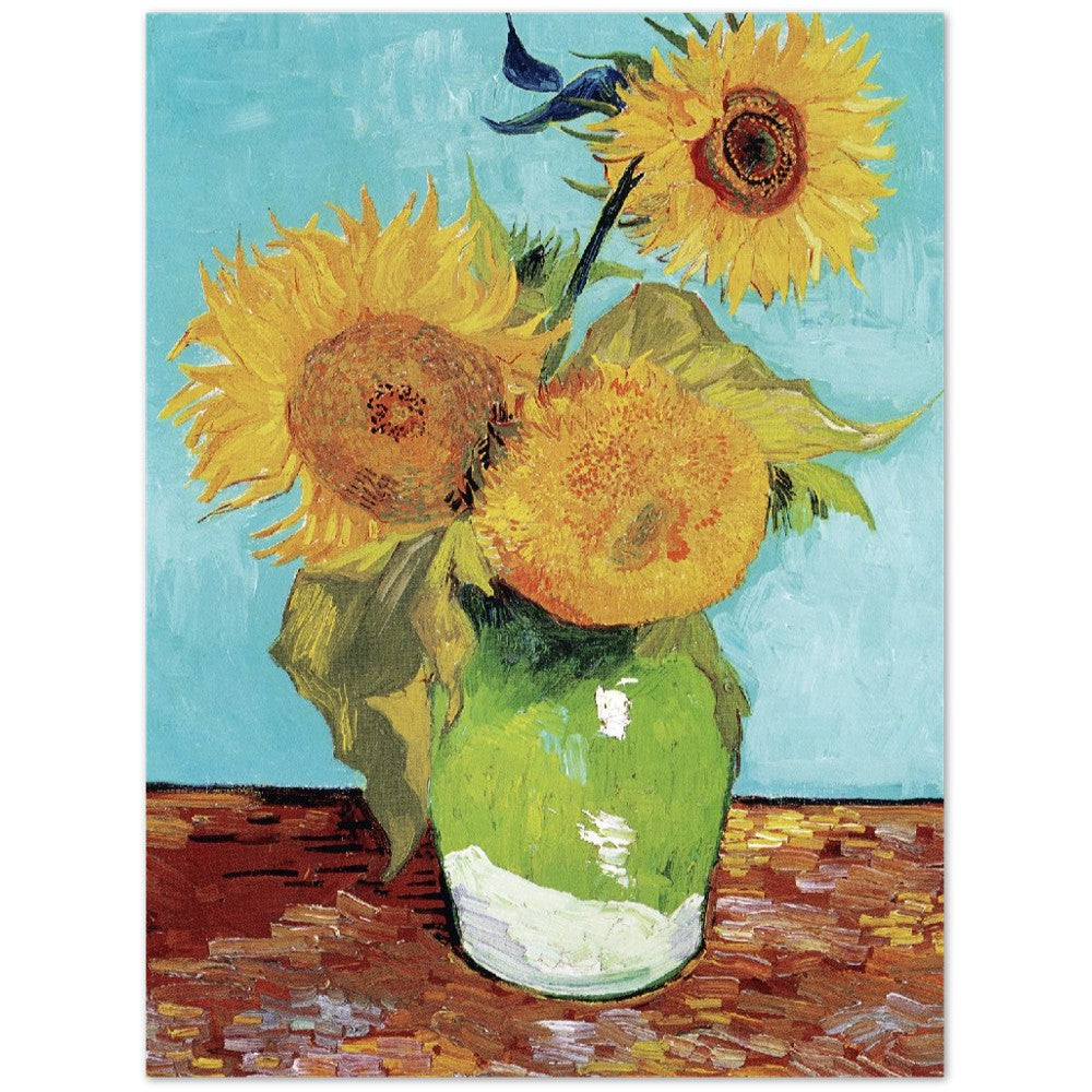 Van Gogh Poster - Three Sunflowers | Wall Art | Historical Painting | Printable Wall Art | Home Decor | Famous Art | Classical Artwork |